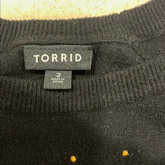 Torrid Black Top with Red Heart Embellishment - Picture 3 of 4